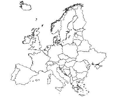 Outline Map of Europe - Predictive Response