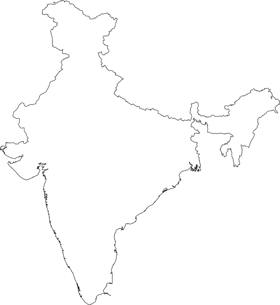 Outline Map of India - Predictive Response