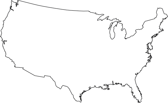 Outline Map of the USA - Predictive Response